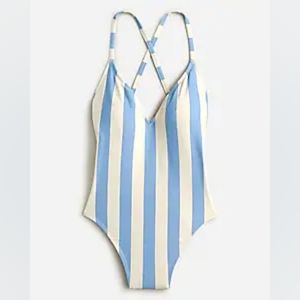 J.Crew Cross-back one-piece swimsuit in Fairfax stripe NWT